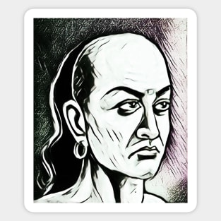 Chanakya Black And white Portrait | Chanakya Artwork 3 Sticker